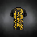 T-shirt manches courtes Fleurs Noir Doré